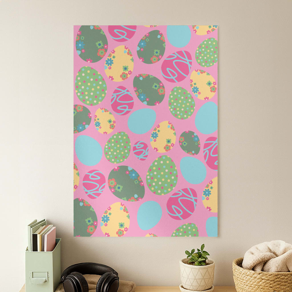 Pink Easter Eggs - Easter Patterns Poster