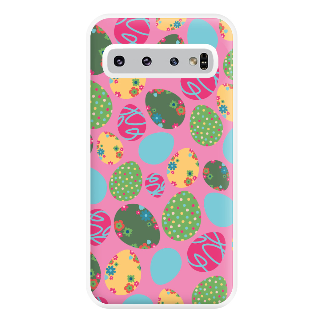 Pink Easter Eggs - Easter Patterns Phone Case for Galaxy S10 Plus