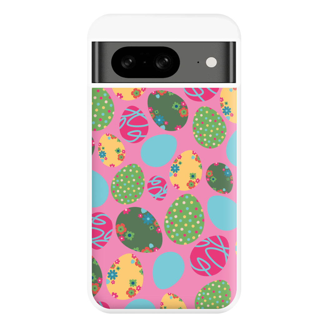 Pink Easter Eggs - Easter Patterns Phone Case for Google Pixel 8