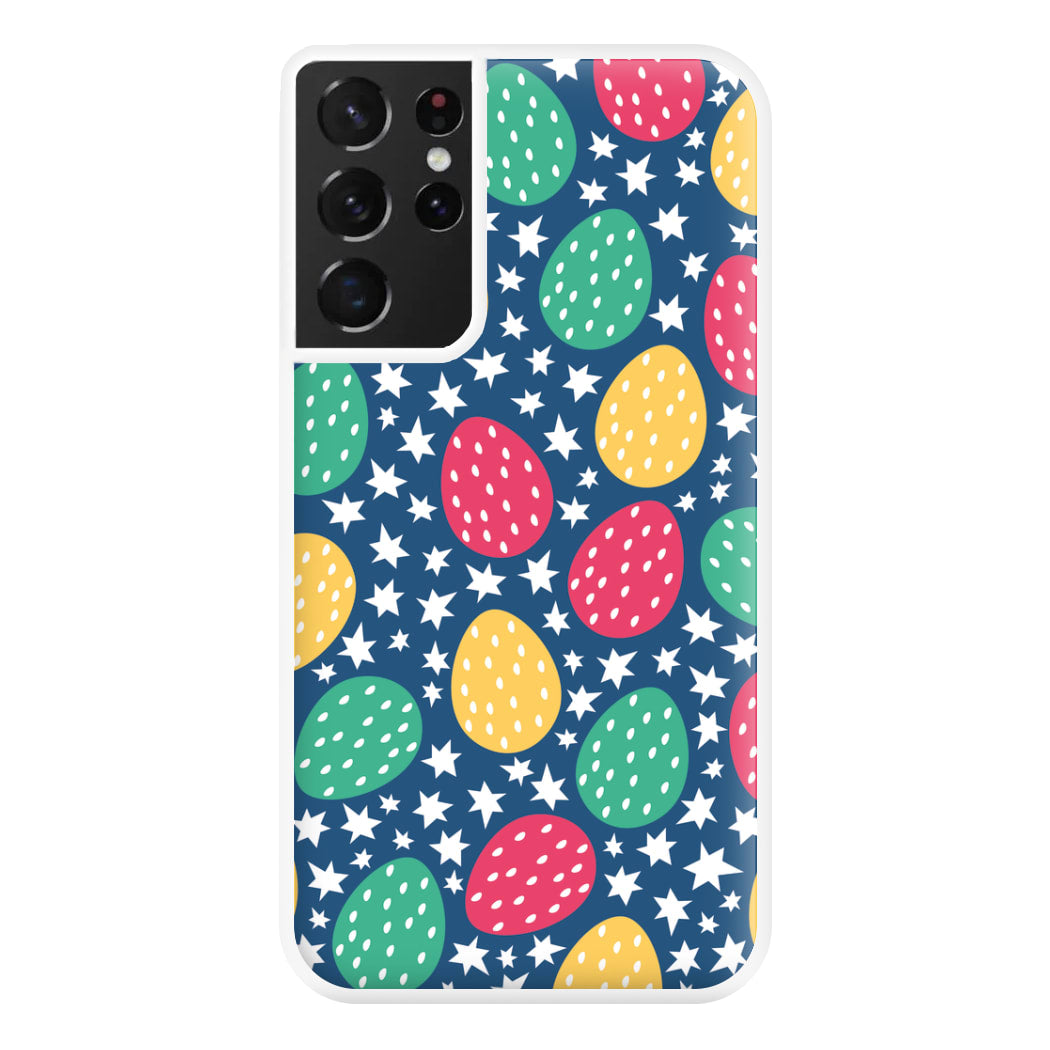 Blue Easter Eggs - Easter Patterns Phone Case for Galaxy S21 Ultra