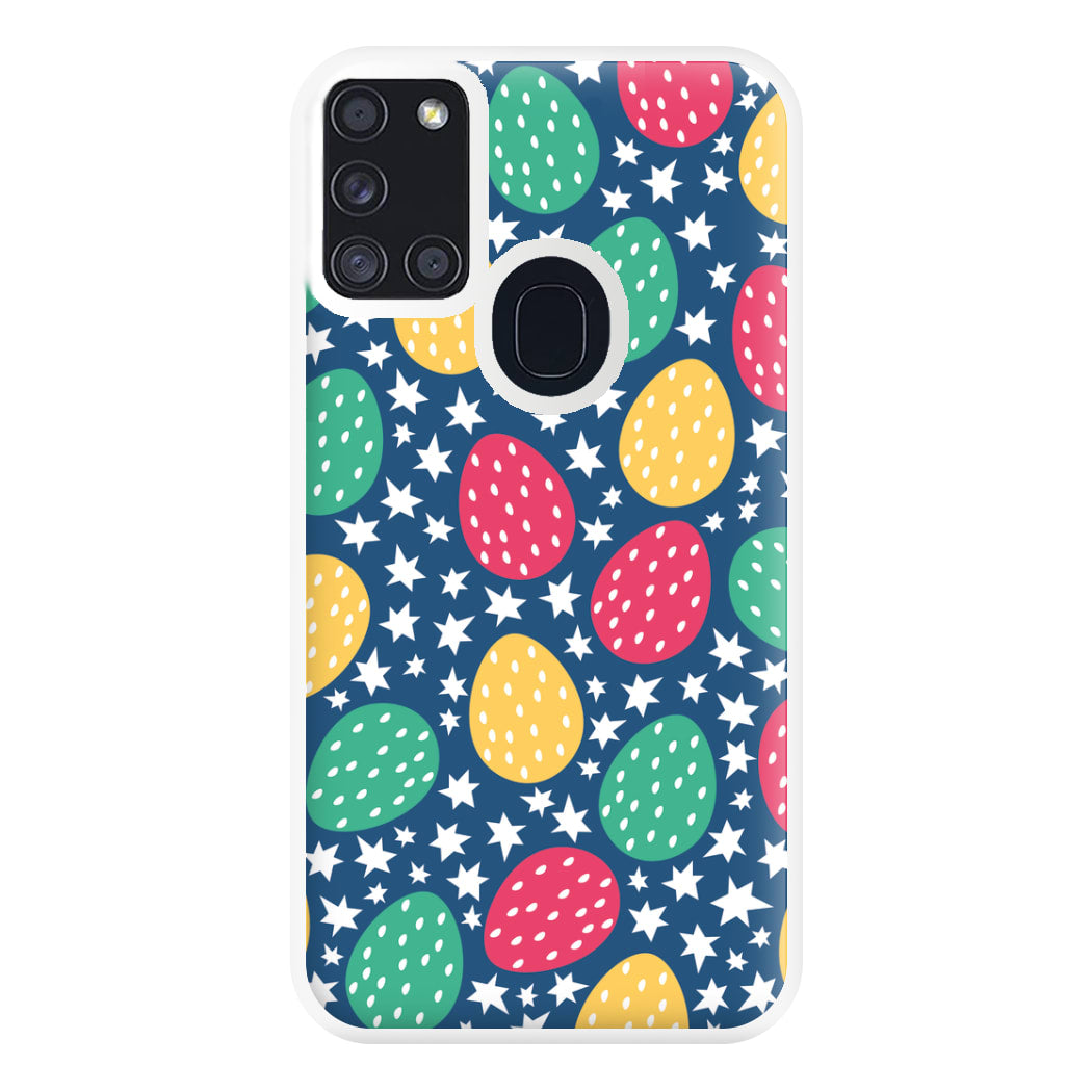 Blue Easter Eggs - Easter Patterns Phone Case for Galaxy A21s