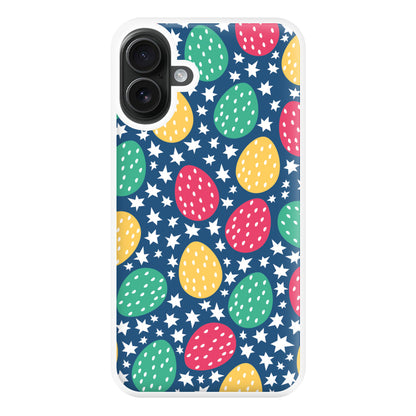 Blue Easter Eggs - Easter Patterns Phone Case for iPhone 16 Plus