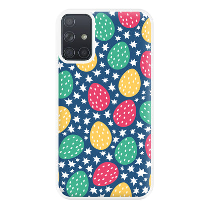 Blue Easter Eggs - Easter Patterns Phone Case for Galaxy A71