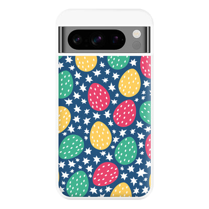 Blue Easter Eggs - Easter Patterns Phone Case for Google Pixel 8 Pro