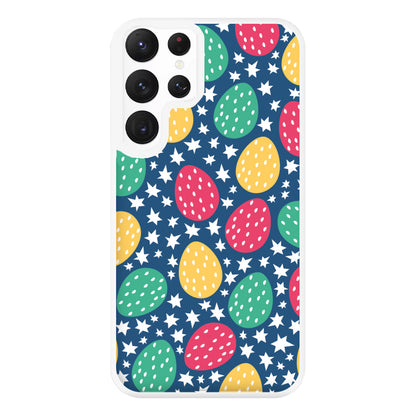 Blue Easter Eggs - Easter Patterns Phone Case for Galaxy S22 Ultra