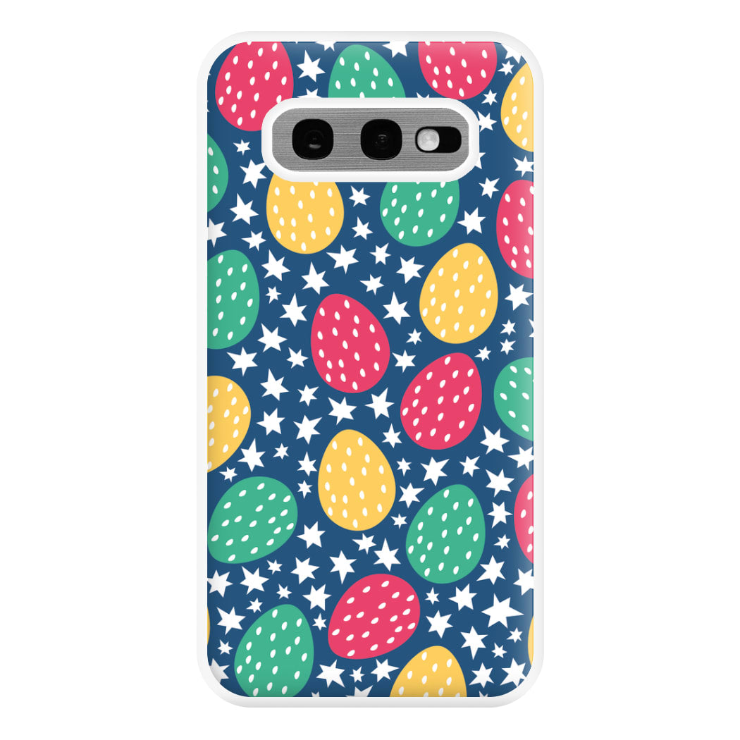 Blue Easter Eggs - Easter Patterns Phone Case for Galaxy S10e