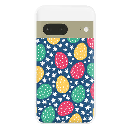 Blue Easter Eggs - Easter Patterns Phone Case for Google Pixel 7a