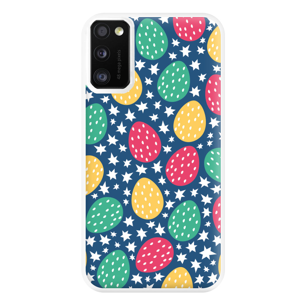 Blue Easter Eggs - Easter Patterns Phone Case for Galaxy A41