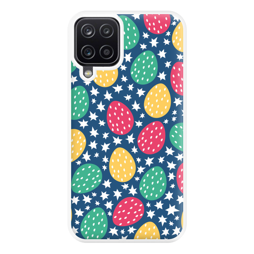 Blue Easter Eggs - Easter Patterns Phone Case for Galaxy A12