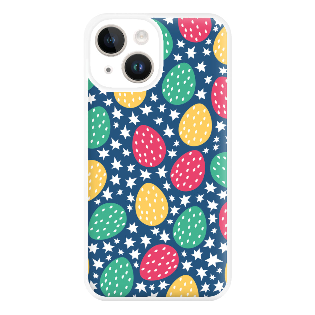 Blue Easter Eggs - Easter Patterns Phone Case for iPhone 14