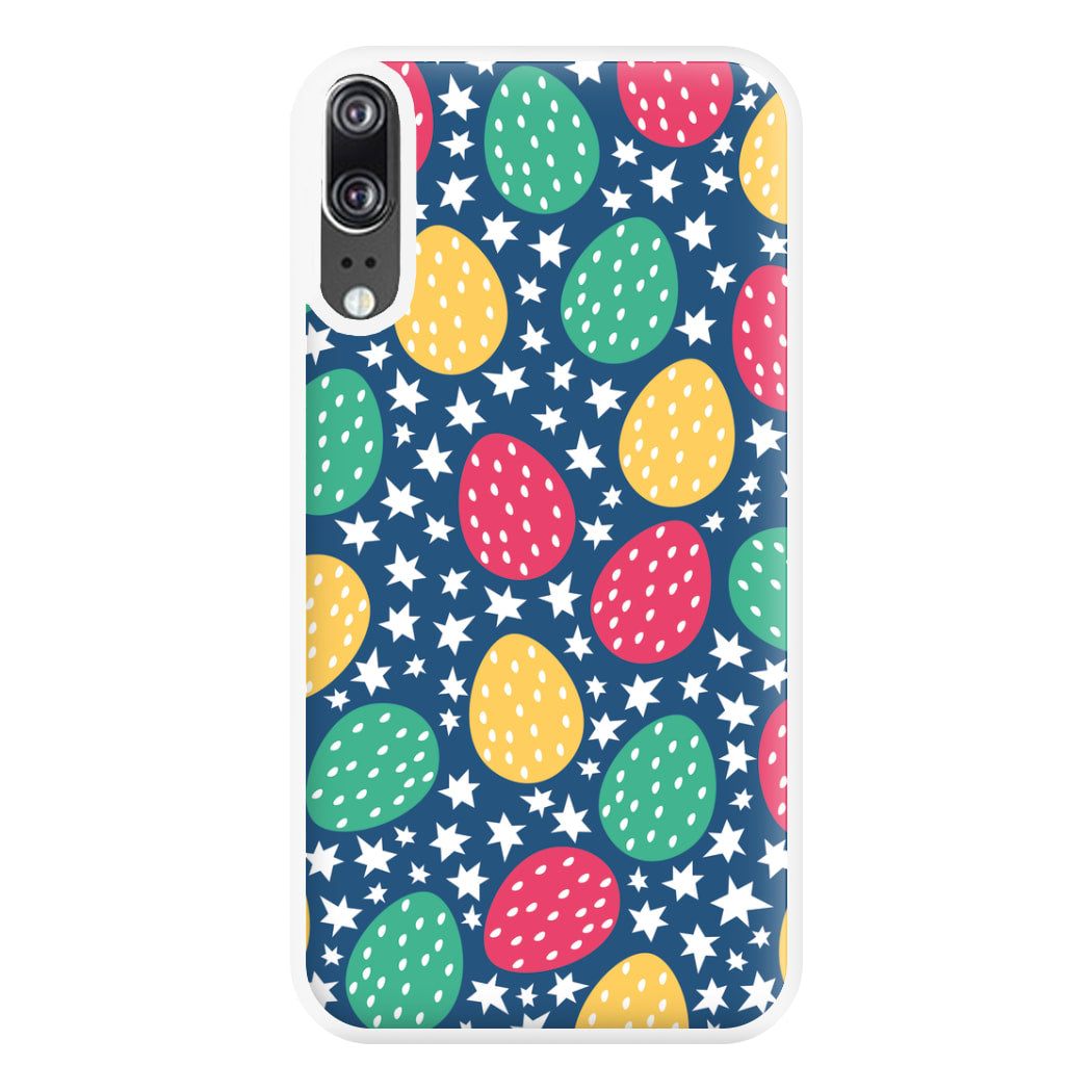 Blue Easter Eggs - Easter Patterns Phone Case for Huawei P20