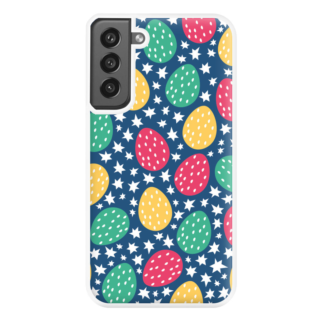 Blue Easter Eggs - Easter Patterns Phone Case for Galaxy S21FE