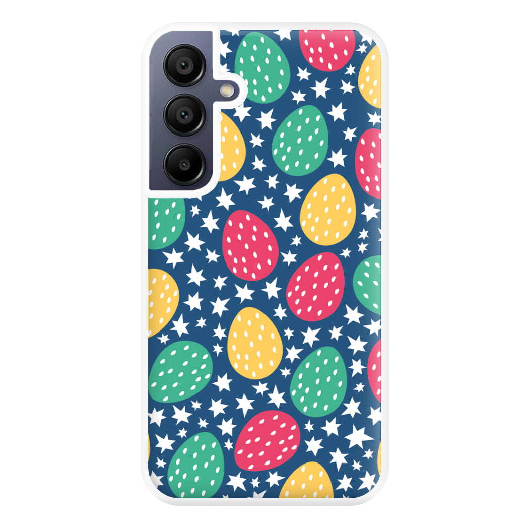 Blue Easter Eggs - Easter Patterns Phone Case for Galaxy A16