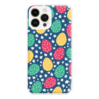 Blue Easter Eggs - Easter Patterns Phone Case for iPhone 14 Pro Max