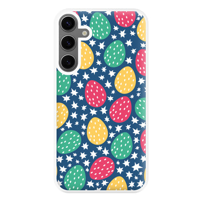 Blue Easter Eggs - Easter Patterns Phone Case for Galaxy S24FE