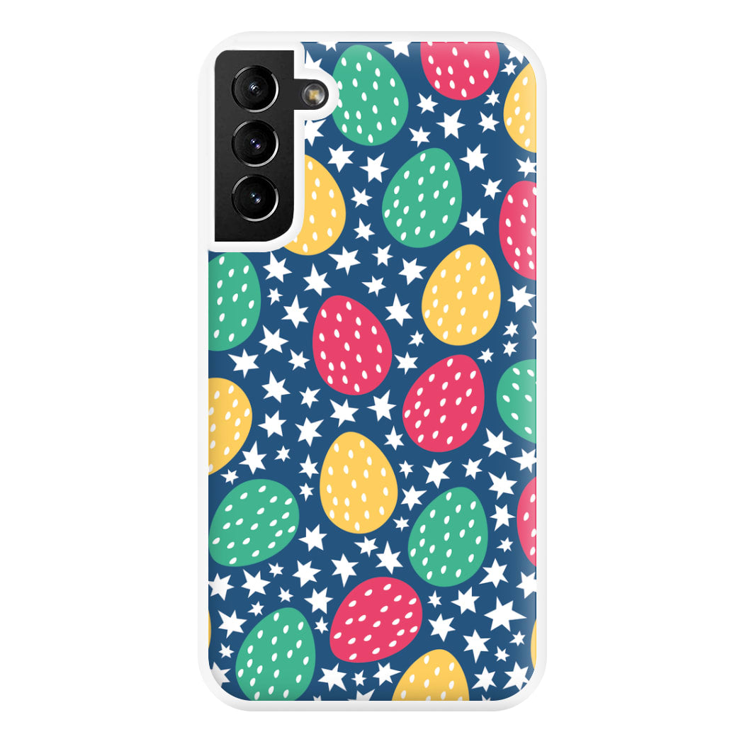 Blue Easter Eggs - Easter Patterns Phone Case for Galaxy S21 Plus