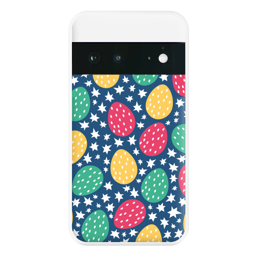 Blue Easter Eggs - Easter Patterns Phone Case for Google Pixel 6a