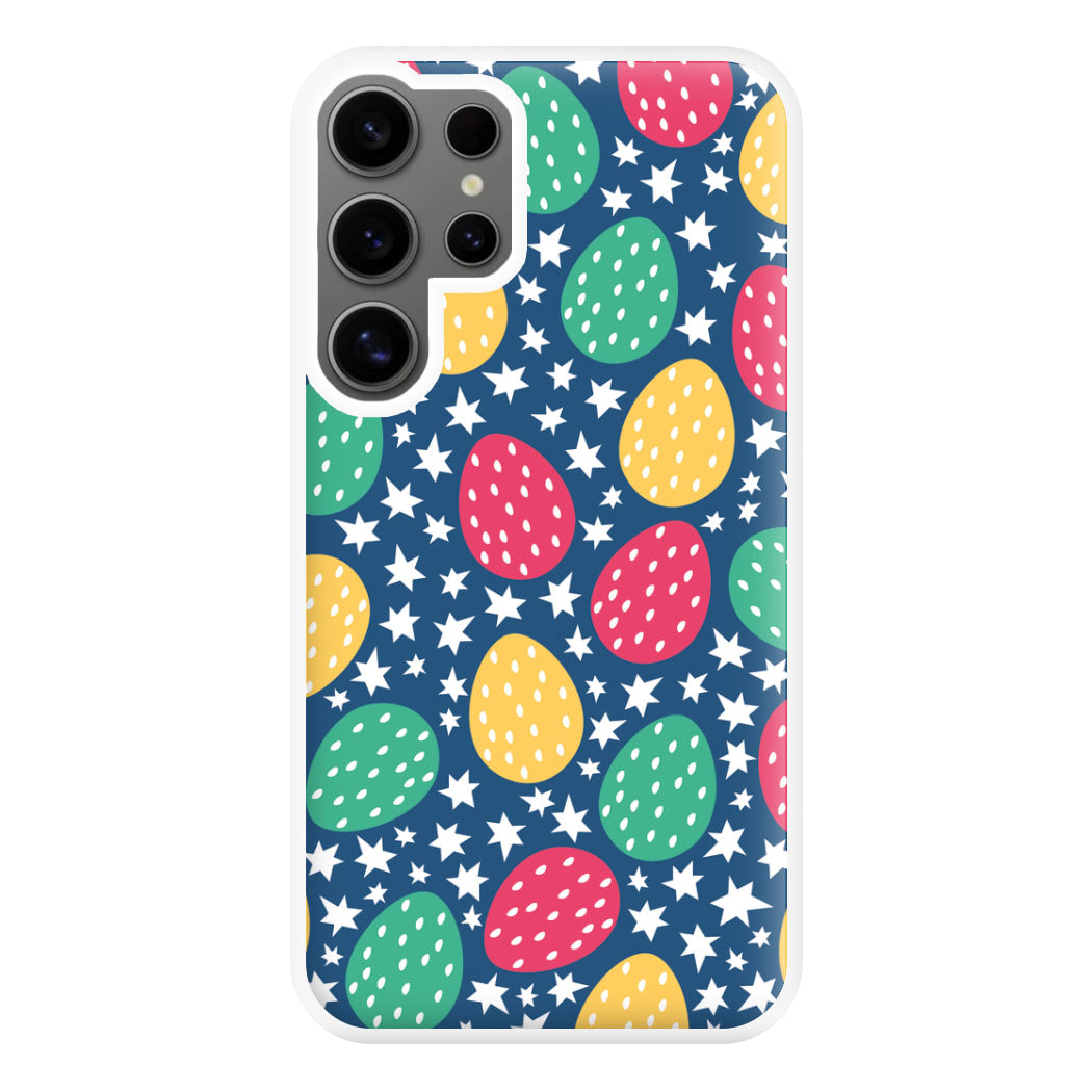 Blue Easter Eggs - Easter Patterns Phone Case for Galaxy S24 Ultra