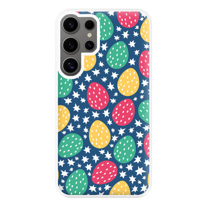 Blue Easter Eggs - Easter Patterns Phone Case for Galaxy S24 Ultra