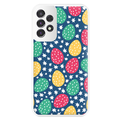 Blue Easter Eggs - Easter Patterns Phone Case for Galaxy A53