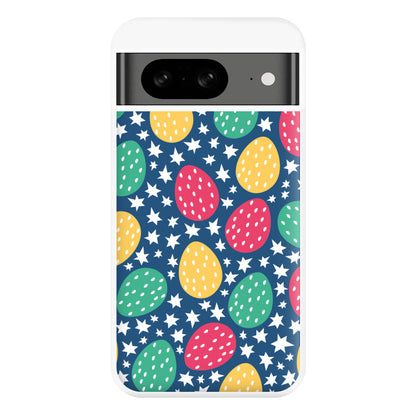 Blue Easter Eggs - Easter Patterns Phone Case for Google Pixel 8