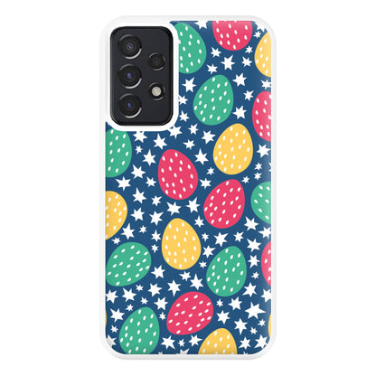 Blue Easter Eggs - Easter Patterns Phone Case for Galaxy A52 / A52s