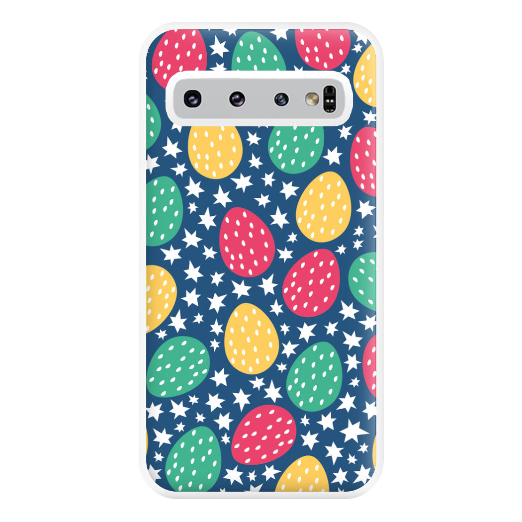 Blue Easter Eggs - Easter Patterns Phone Case for Galaxy S10 Plus