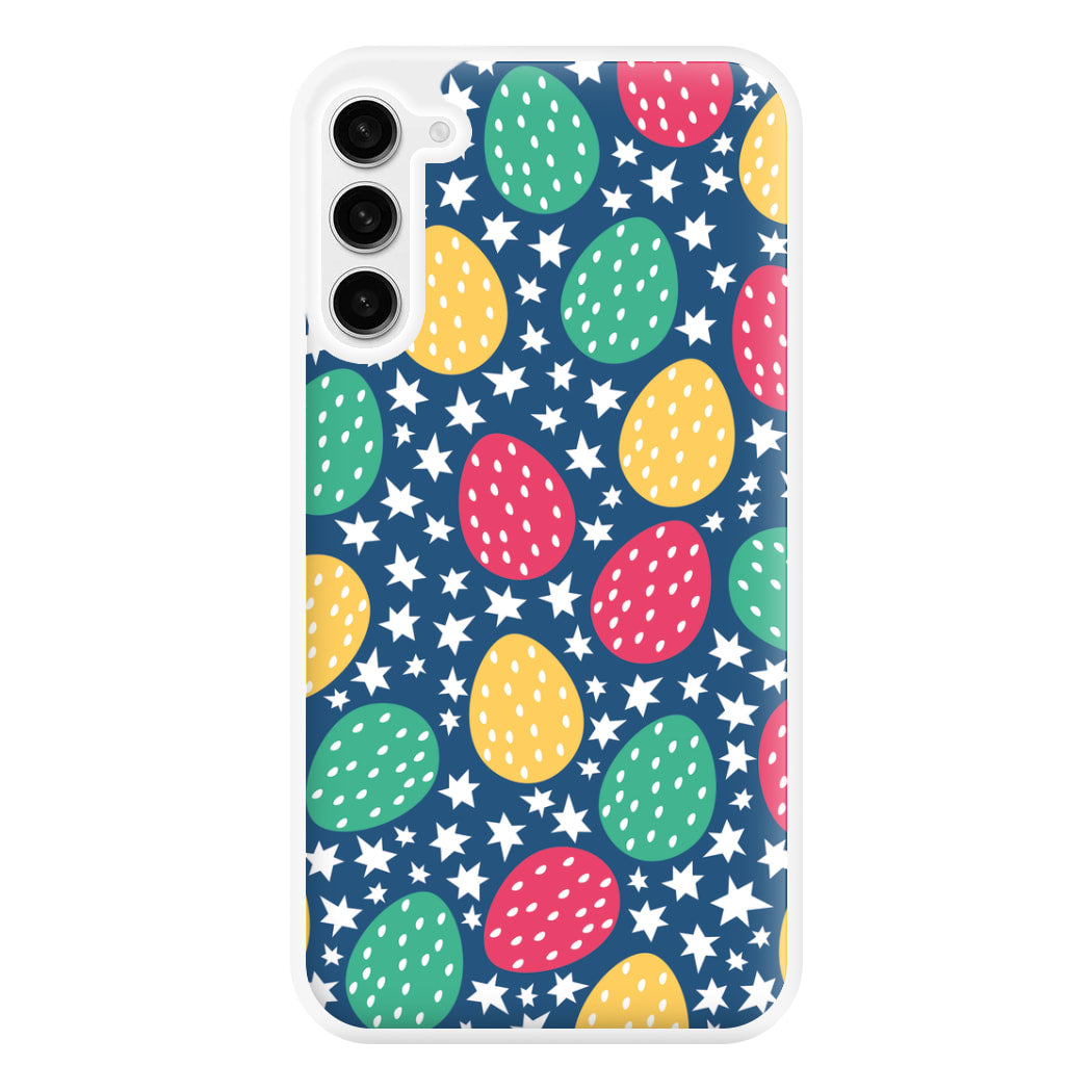 Blue Easter Eggs - Easter Patterns Phone Case for Galaxy S23FE