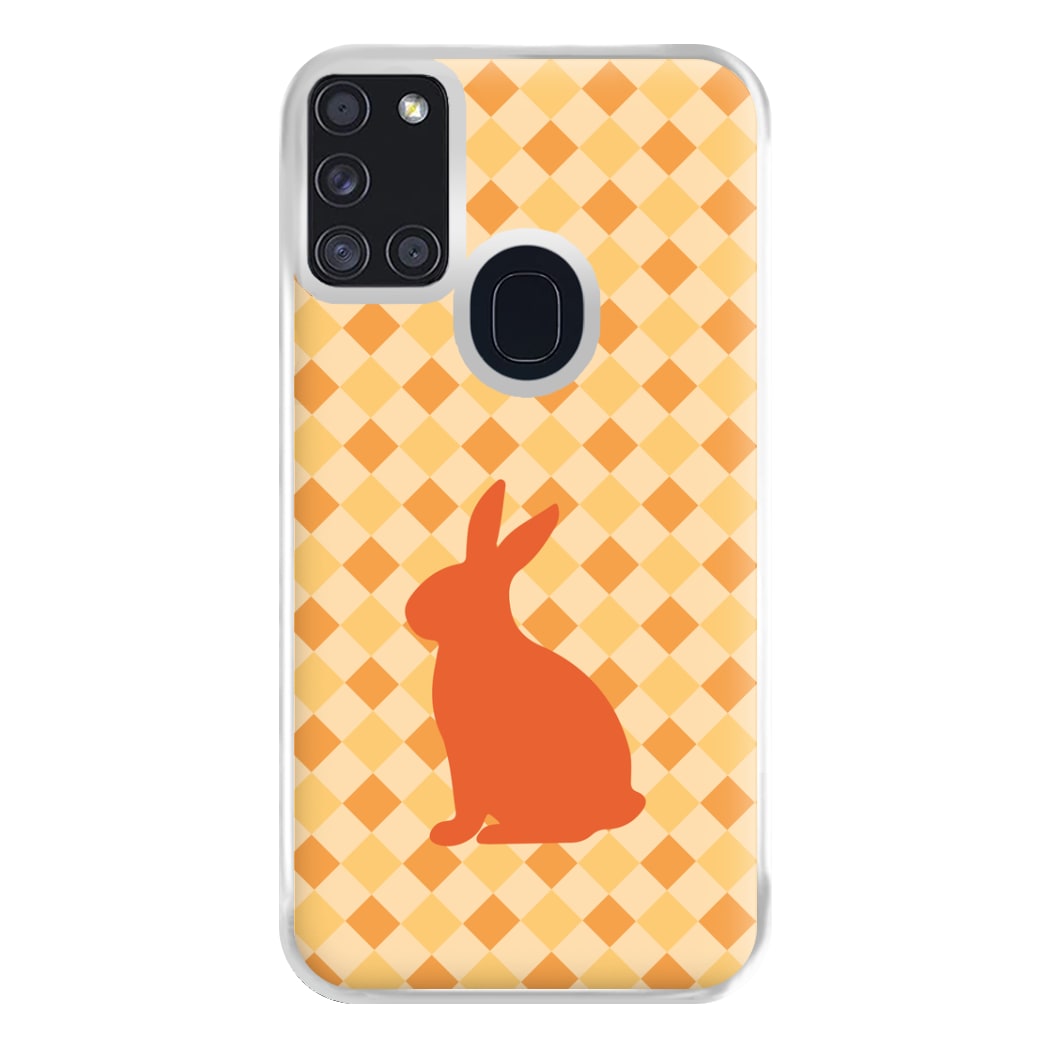 Orange Rabbit - Easter Patterns Phone Case for Galaxy A21s