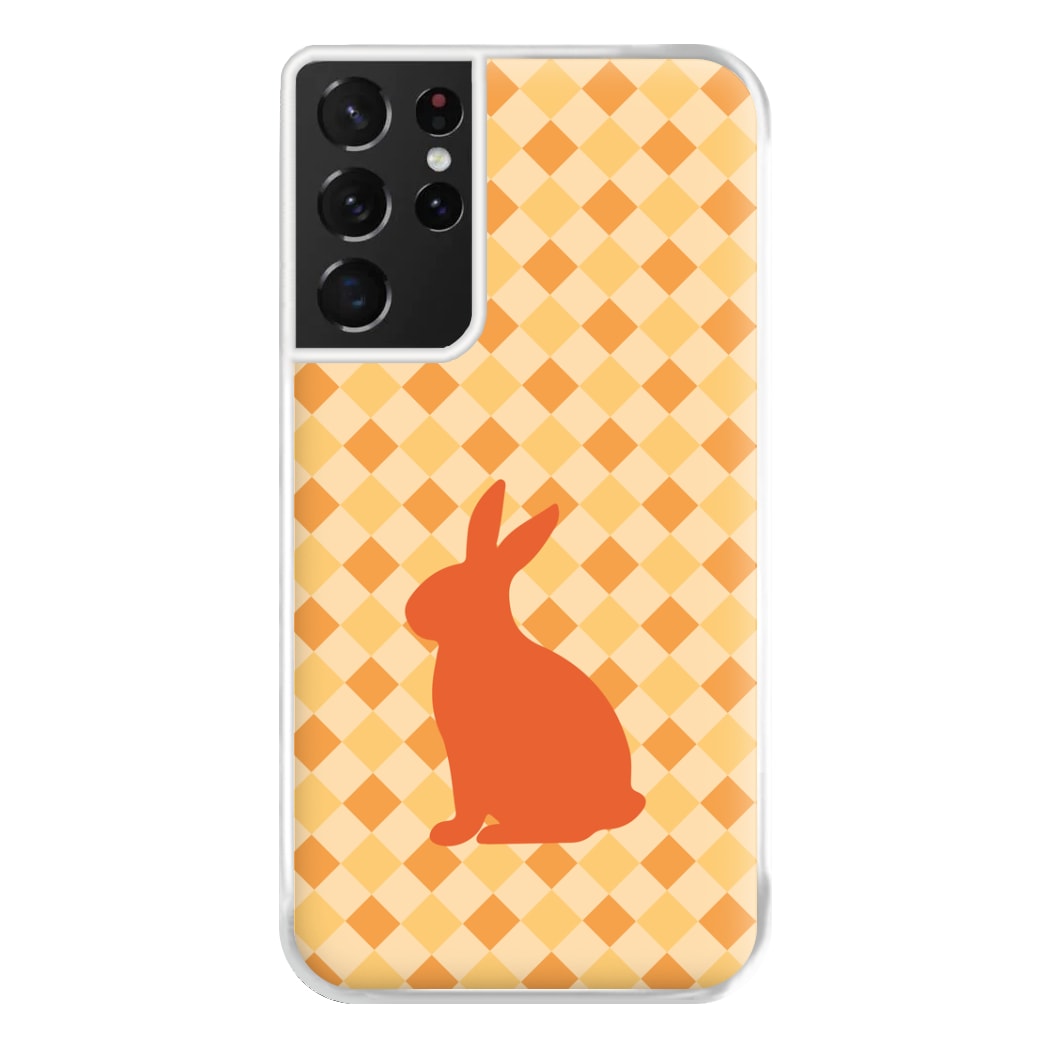 Orange Rabbit - Easter Patterns Phone Case for Galaxy S21 Ultra