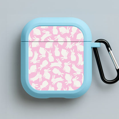 Bunnies And Bows - Easter Patterns Blue AirPods Case