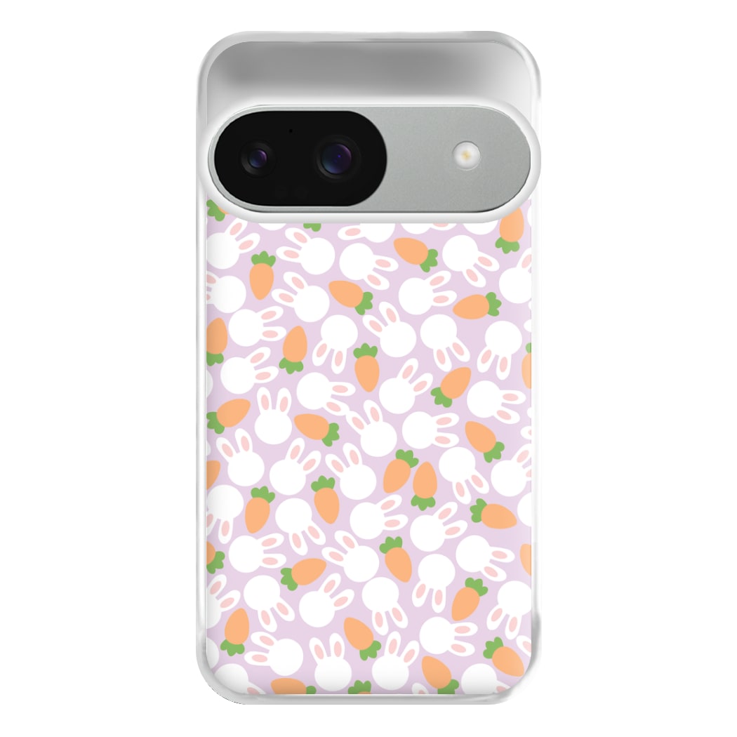 Rabbits And Carrots - Easter Patterns Phone Case for Google Pixel 9 / 9 Pro