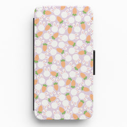 Rabbits And Carrots - Easter Patterns Flip / Wallet Phone Case