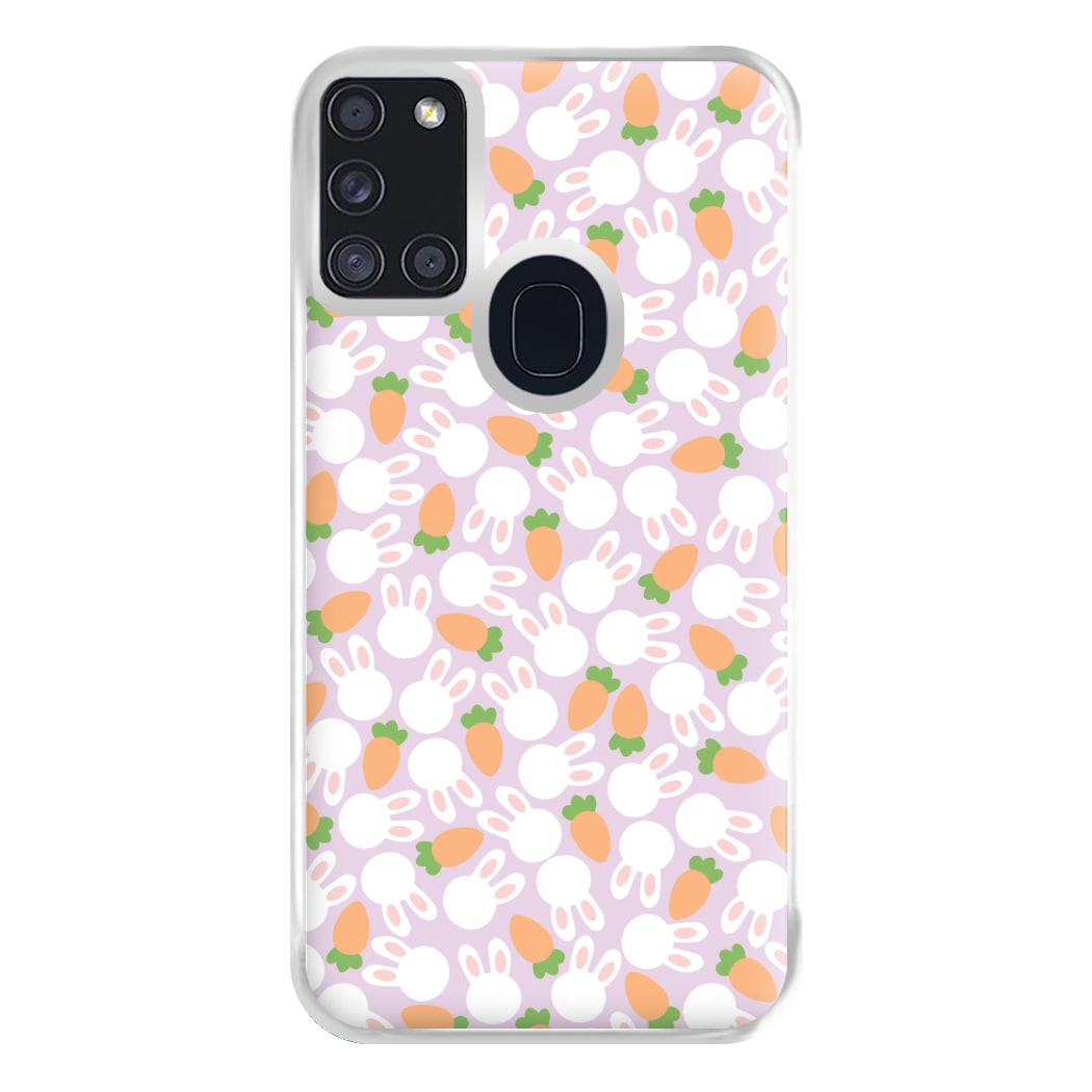 Rabbits And Carrots - Easter Patterns Phone Case for Galaxy A21s