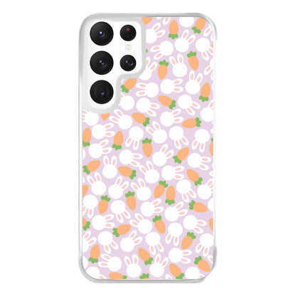 Rabbits And Carrots - Easter Patterns Phone Case for Galaxy S22 Ultra