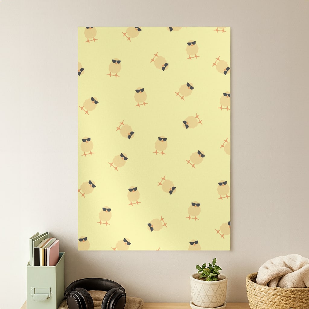 Chicks With Sunglasses Pattern Poster