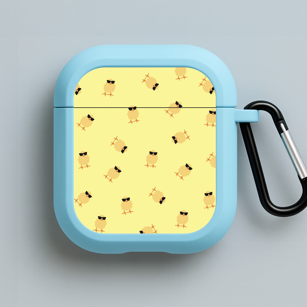 Chicks With Sunglasses Pattern Blue AirPods Case