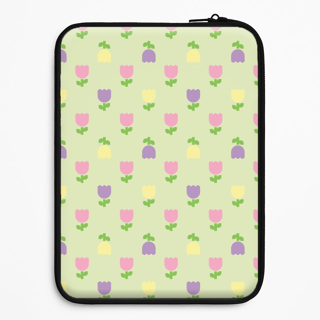 Pastel Tulips Pattern Laptop Sleeve