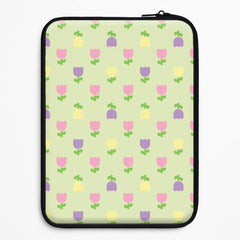 Pastel Tulips Pattern Laptop Sleeve