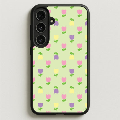 Pastel Tulips Pattern Phone Case for Galaxy S25FE