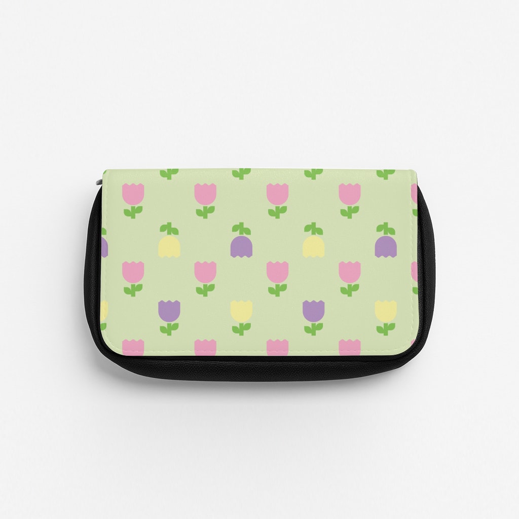Pastel Tulips Pattern Pencil Case