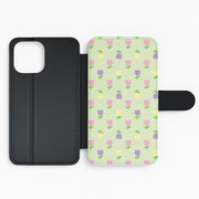 Pastel Tulips Pattern Flip / Wallet Phone Case 2