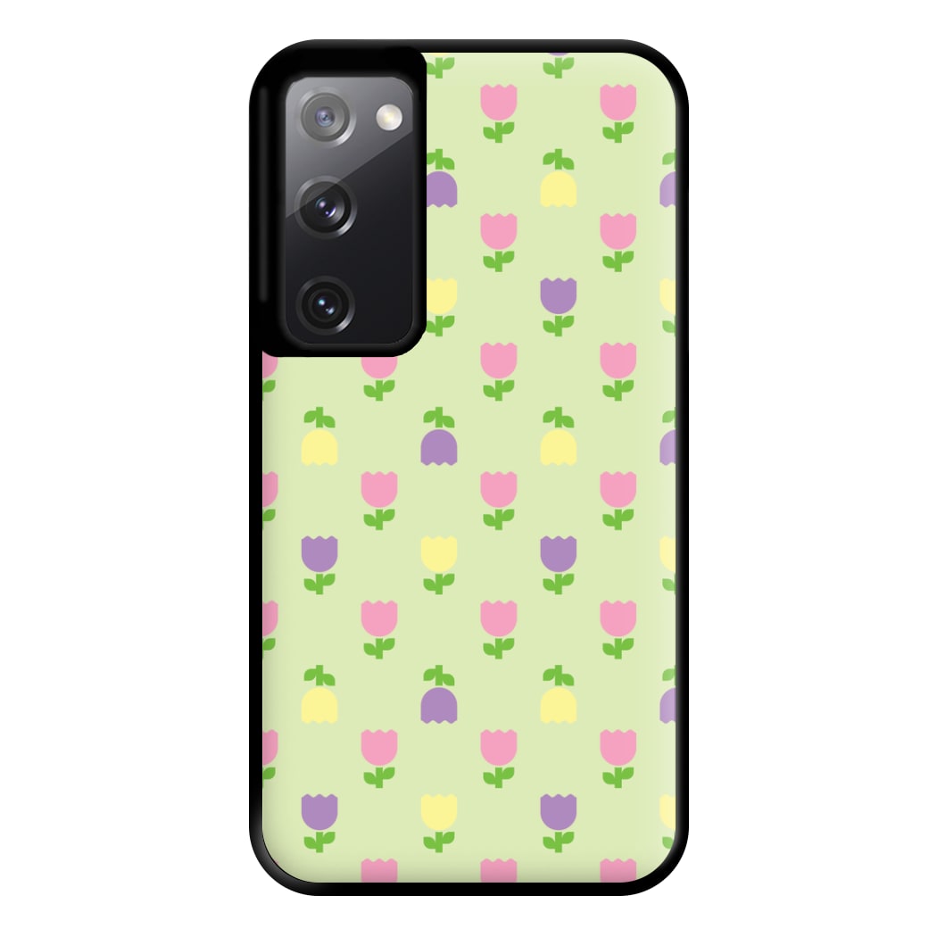 Pastel Tulips Pattern Phone Case for Galaxy S20FE