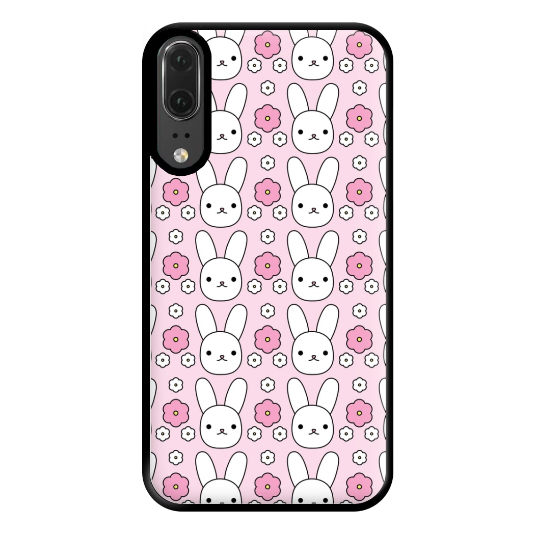 Bunnies And Flowers Pattern Phone Case for Huawei P20