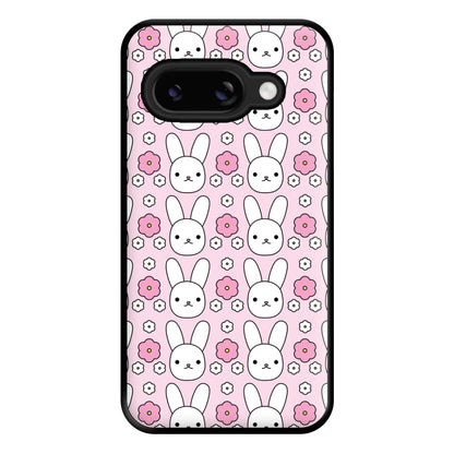 Bunnies And Flowers Pattern Phone Case for Google Pixel 8a