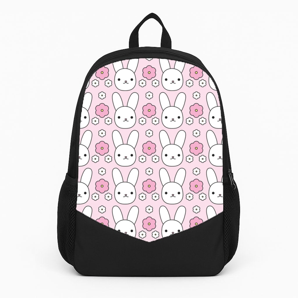 Bunnies And Flowers Pattern Backpack