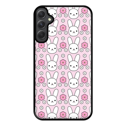 Bunnies And Flowers Pattern Phone Case for Galaxy A54
