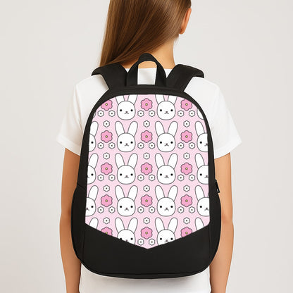 Bunnies And Flowers Pattern Large School Bag