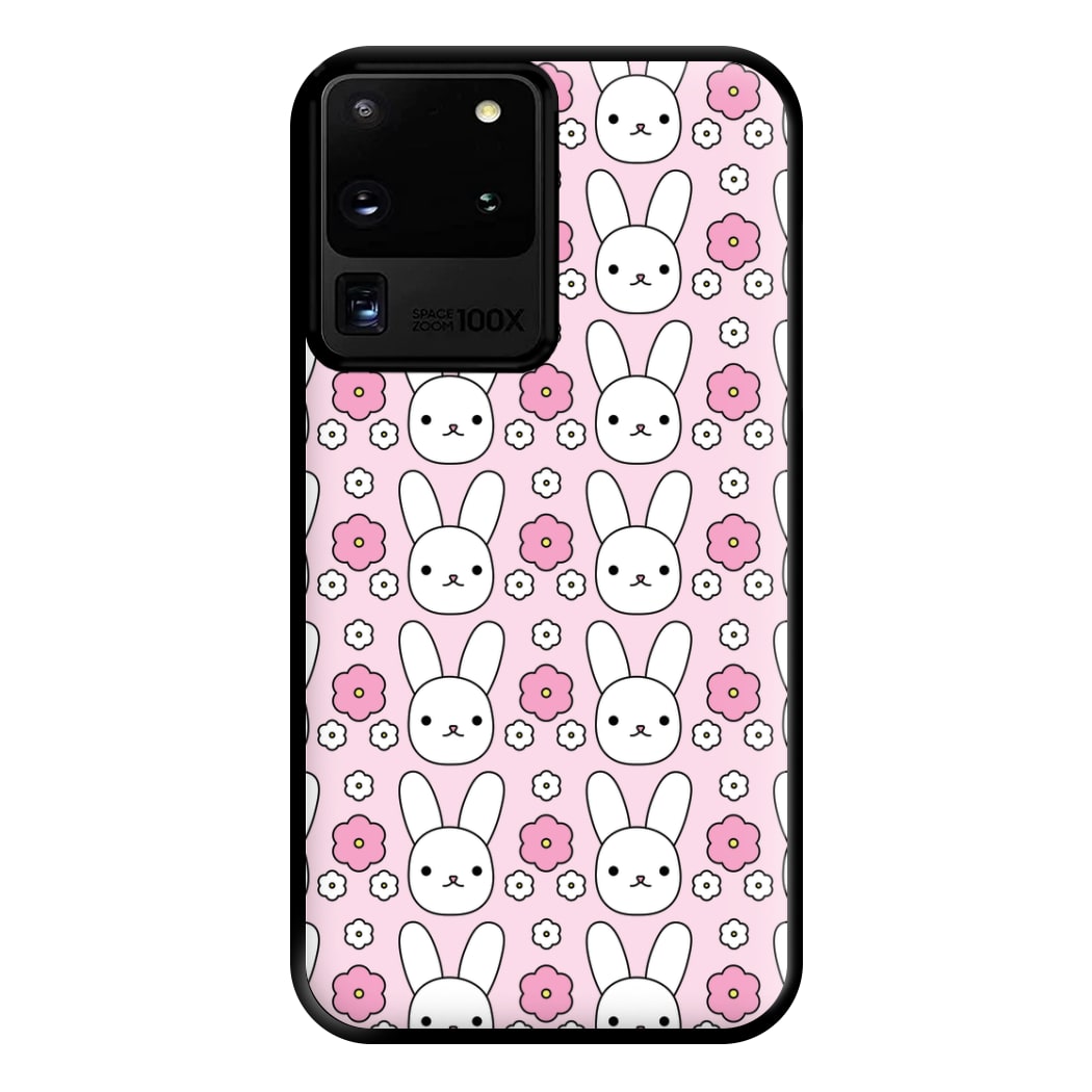 Bunnies And Flowers Pattern Phone Case for Galaxy S20 Ultra