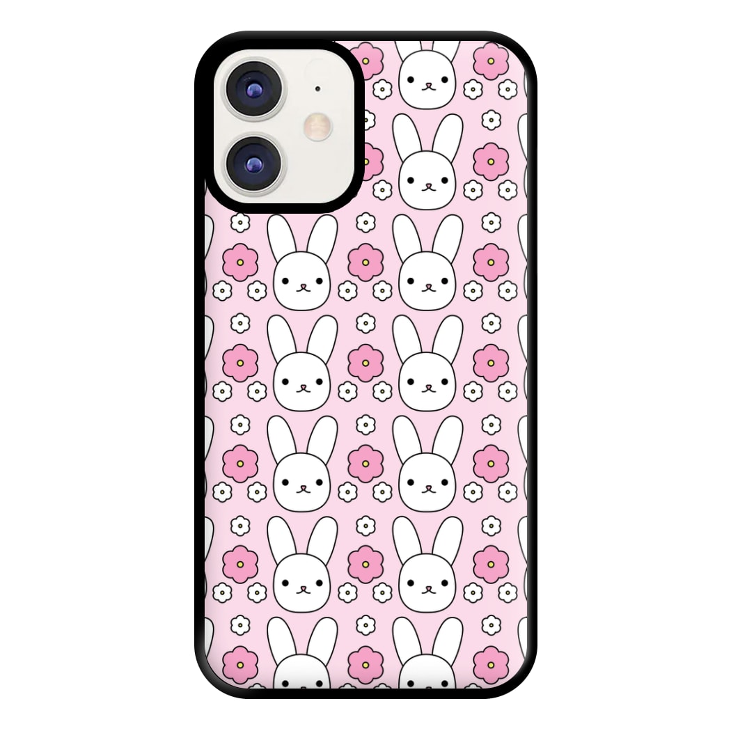 Bunnies And Flowers Pattern Phone Case for iPhone 12 / 12 Pro